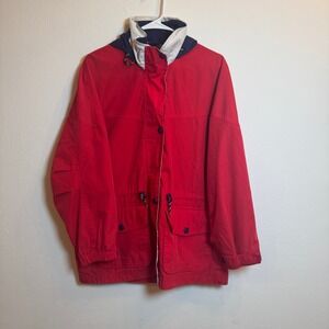 Pacific Trail Men's S Red Blue White Colorblock Hooded Jacket Water Resistant